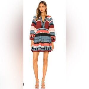 Ulla Johnson Colorful Geometric Long Sleeve Dress